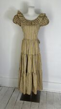 Vintage 40s Myra Kay Plaid Yellow Ruffle Dress  picture