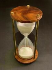 Wood Glass Sand Timer Victorian Style Table Top Hourglass White Sand Clock 5
