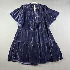 Uncle Frank Velour Dress Womens Small Purple Oversized Tiered Western Boho Gypsy picture