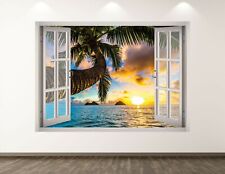 Sunset Beach Wall Decal Art Decor 3D Window Tropical Ocean Kids Sticker BL309 picture