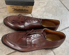 Vintage Nettleton Dark Brown Leather Dress Shoes Apron Toe Derbies NEW NOS 10.5C picture