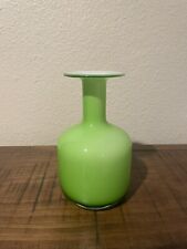 Vintage Hand Blown Lime Green Cased Glass Vase 1990’s LSA International, Poland picture