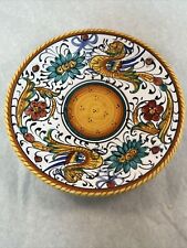 Vintage Fima Deruta Italy Raffaellsco Pottery 4 1/2” Saucer Dragons Flowers picture