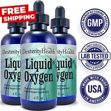 Liquid Oxygen Drops 3-Pack of 4 oz. Dropper-Top Bottles Vegan 100% Pure USA picture