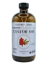 Natures Aura Organic Castor Oil - Glass (16.9 Oz) | Cold Pressed, Hexane Free picture