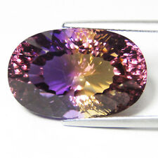 23.90Cts Dazzling Natural Bolivian Bi-Color Ametrine Oval Concave Cut Collection picture