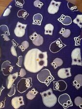 Vintage 60s Purple Handmade Crocheted Owl Blanket 70”x60” Soft Grannycore Boho picture