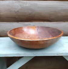 Antique Large 15 inch Turned Wood Dough Chopping Bowl Rustic Primitive Wooden picture
