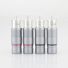 2/4PCS Audiophile RCA Connector Silver Plated Plug HiFi Signal Cable Adapter DIY picture