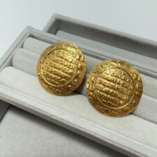 Authentic Chanel earrings vintage stamp 28 821 rare gold round Japan 417 160 picture