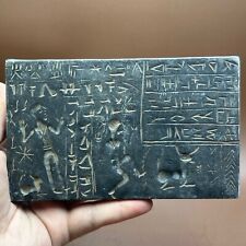 Wonderful Rare Ancient Near Eastern Stone Tablet With Ritual & Inscription Image picture