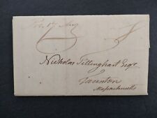 RI: Providence 1809 08/17 Stampless Cover, Ms & 8c Rate to Taunton, Ma picture