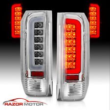 For 1989-1997 Ford F150 F250 F350 C-Shape LED Clear Chrome Taillights Brake Lamp picture