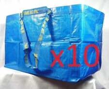 IKEA 10 X LARGE BLUE BAGS Shopping Bag Laundry Storage Travel Tote FRAKTA picture