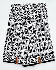 African Print Fabric/ Ankara - Black, White 'Kabiru', YARD or WHOLESALE picture