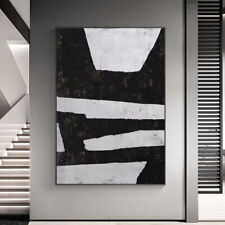 Handmade Abstract Painting on Canvas Black and White Painting Modern Art Hotel picture