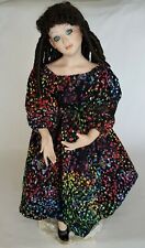 Vintage 1988 Klowns by Kay LG Porcelain Dancing Girl Multicolor Dress w/ Stand picture
