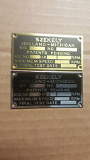 Szekely Aircraft Engine data plate Acid Etched Brass or Nickel  1930s CHOICE picture