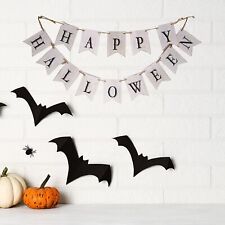 Rustic White Washed Wooden Happy Halloween Sign picture