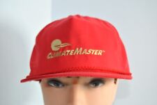 Climate Master Leather Adjustable Back Strap Red Canvas Unisex Baseball Cap picture