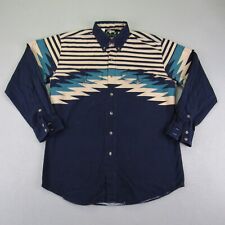 Vintage Roper Western Shirt Mens Medium Blue Southwestern Button Up Rodeo Ranch picture