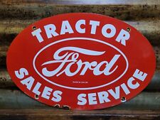 VINTAGE 1959 FORD PORCELAIN SIGN FARMING TRACTOR DEALER SALES EQUIPMENT SERVICE picture