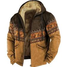 Vintage Graphic Hoodie Jacked Western Cowboy Loose Indian Yellowstone Bison picture