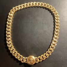 Beautiful Versace Collarbone Necklace Gold Tone Authentic picture