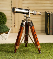 Brass Table Top Maritime Antique Repro Working Telescope Adjustable Tripod gift picture