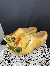 Pair of Vintage Holland Dutch Hand Carved Wooden Clog Shoe Windmill Decorative picture