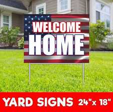 WELCOME HOME Yard Sign Corrugate Plastic with H-Stakes Welcome Back Military picture