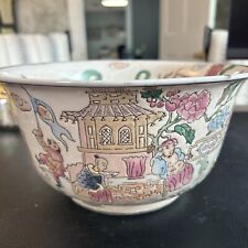 Mid 20th Century Chinese Export Famille Rose Porcelain Bowl. 10x5 Inches, Large picture