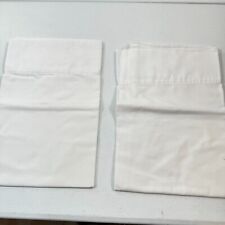 vintage stevens pillowcase pair standard solid white cotton blend usa no iron picture