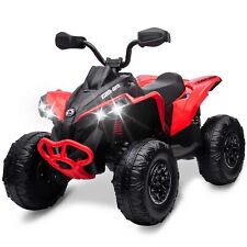 Licensed BRP Can-am 12V Kids Ride-On Electric ATV Quad Car Toys w/ Remote Red picture