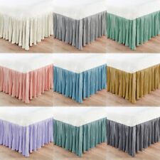 Lightweight Pleated Bed Skirt Queen King 18'' Drop Easy Fit , Solid Color picture