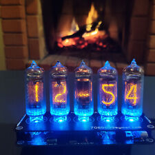 Nixie Clock IN-14 & IN-19 RGB Backlight Assembled *Alarm, USB power, 24h format* picture