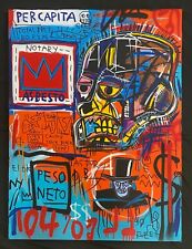 Rare Jean Michel Basquiat Painting Large on Canvas Signed 40 x 30 inches picture