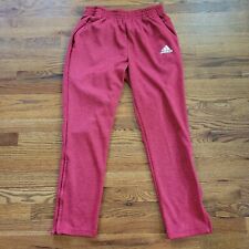 Adidas Climawarm Joggers Pants Mens Large Heather Red Sweatpants Tapered picture