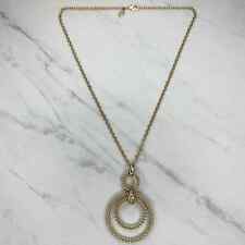 Chico's Gold Tone Studded Rings Pendant Necklace picture