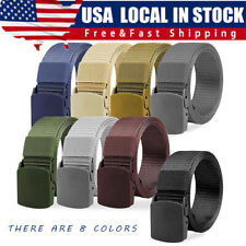 Men's Plastic Cam Buckle Nylon Canvas Tactical Waistband Webbing Military Belt picture