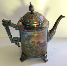 Antique 1913 Meriden B. Company Silver Plate Coffee/Tea Pot Ornate #5 picture