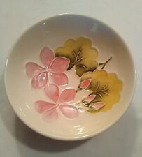 Moorcroft England Vintage Hand Painted Embossed Lt Pink Flower Trinket Dish 4.5