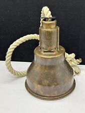 VTG Bronze Bell W/ Sailor Rope 8lb 9x7” Ship Boat Navy ATQ Nautical picture