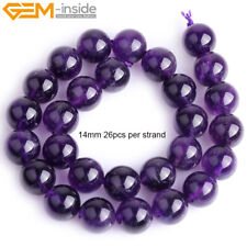 Natural Round Smooth AAA Grade Dark Purple Amethyst Beads Jewelry Making 15