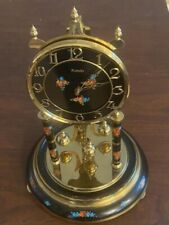Vintage Kundo Kieninger-Obergfell German Anniv. Clock Black/Rose--Repair/Parts picture