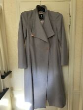 Ted Baker Wool Camel Long Wool Coat Size 4 Wrap Wool Coat Belted Trench picture