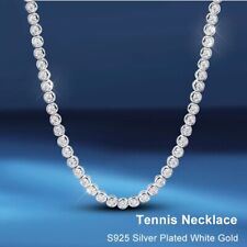 2mm D Color VVS Moissanite Tennis Necklace S925 Silver 18k White Gold Plated GRA picture