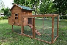 Outdoor  80'' Wooden Chicken Coop Nest Box Hen House Poultry Pet Hutch Garden picture