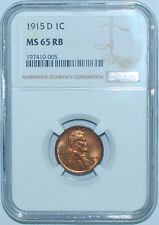 1915 D NGC MS65RB Red and Brown Lincoln Wheat Cent picture