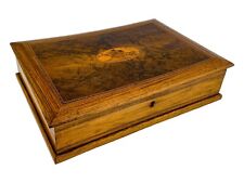 Antique Victorian burr walnut sewing / jewellery / storage box with contents picture